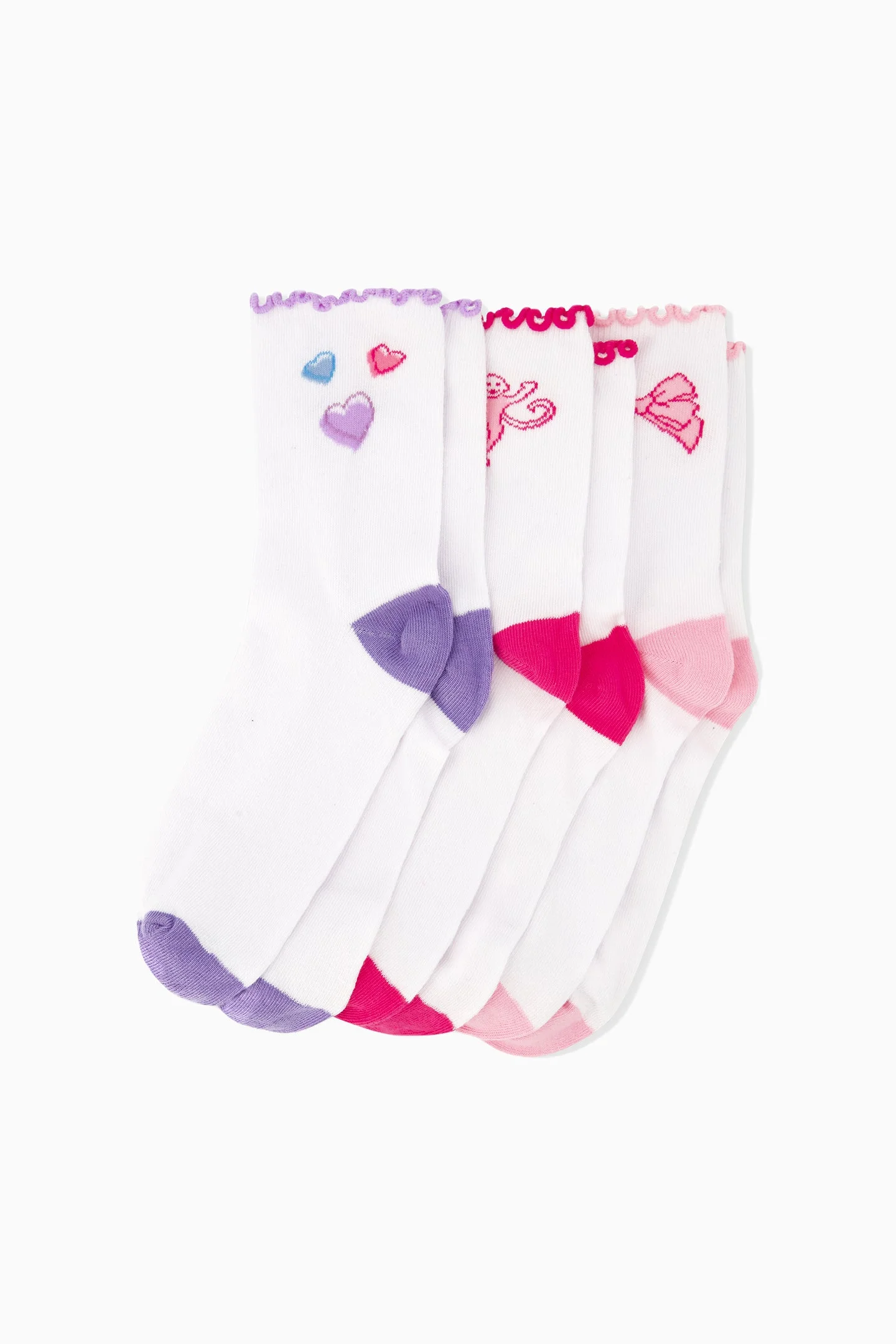 LoveShackFancy x Roller Rabbit Vintage Valentine Ruffle Sock Set - 1