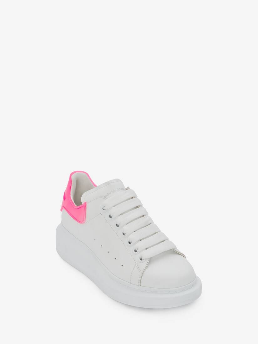 Alexander McQueen Women's Oversized Sneaker in White/bright Pink 