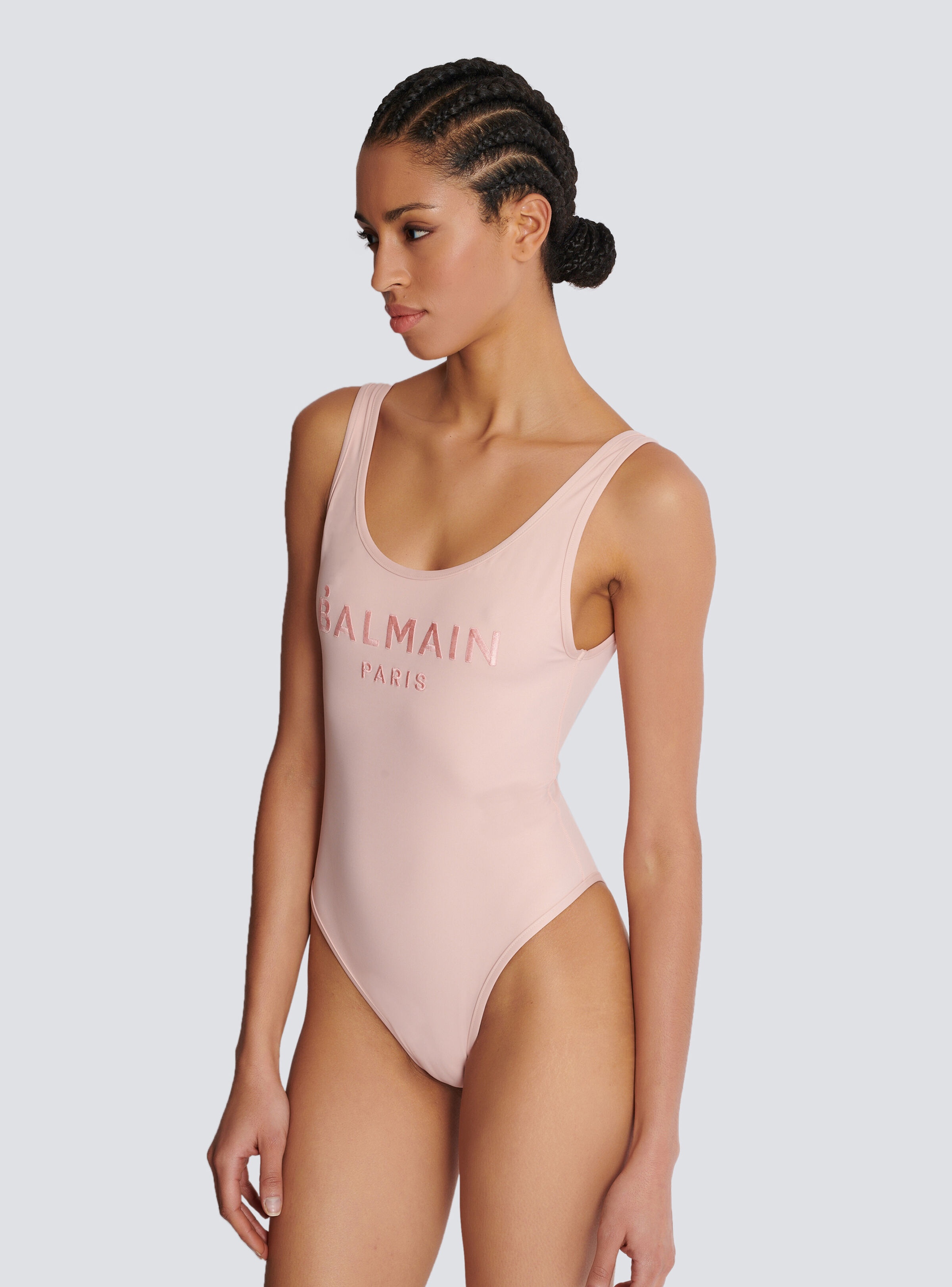 One-piece swimsuit with Balmain Paris embroidery - 6