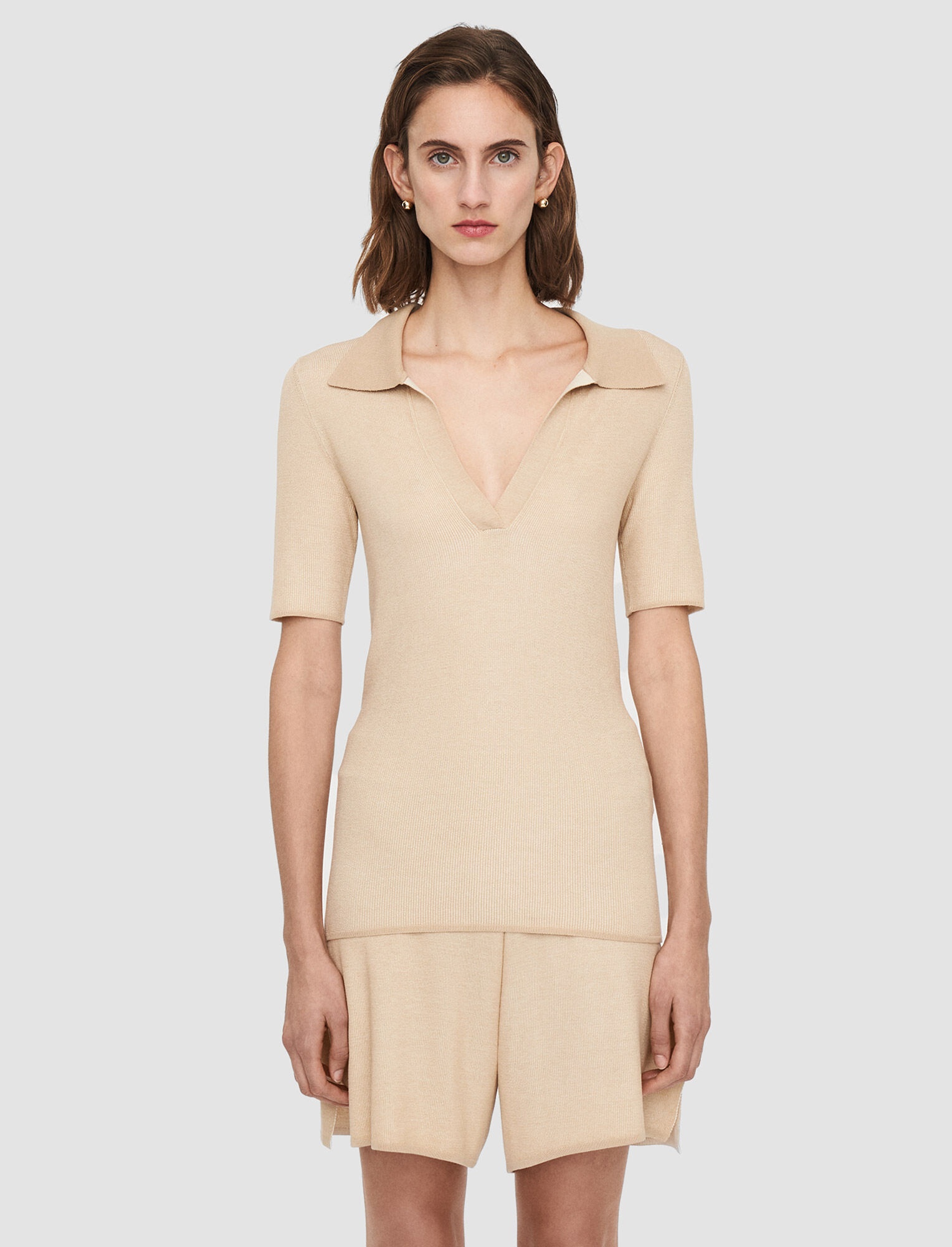 Plated Knit Polo Top - 3