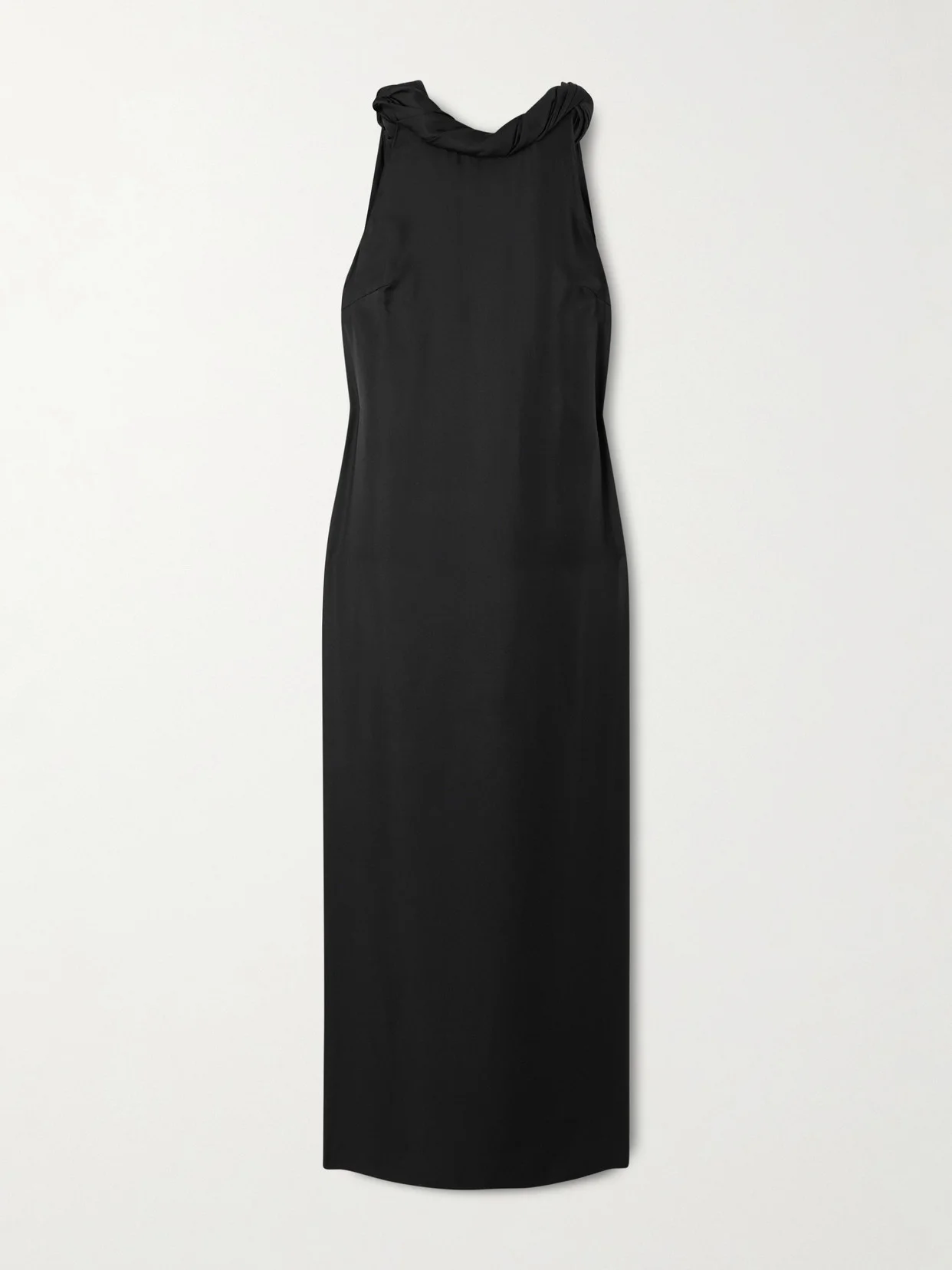 Susan Tie-detailed Draped Silk-twill Midi Dress - 1