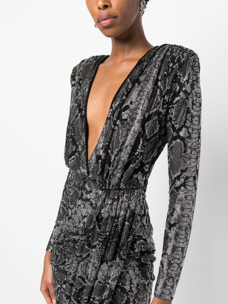 plunging V-neck rhinestone minidress 5