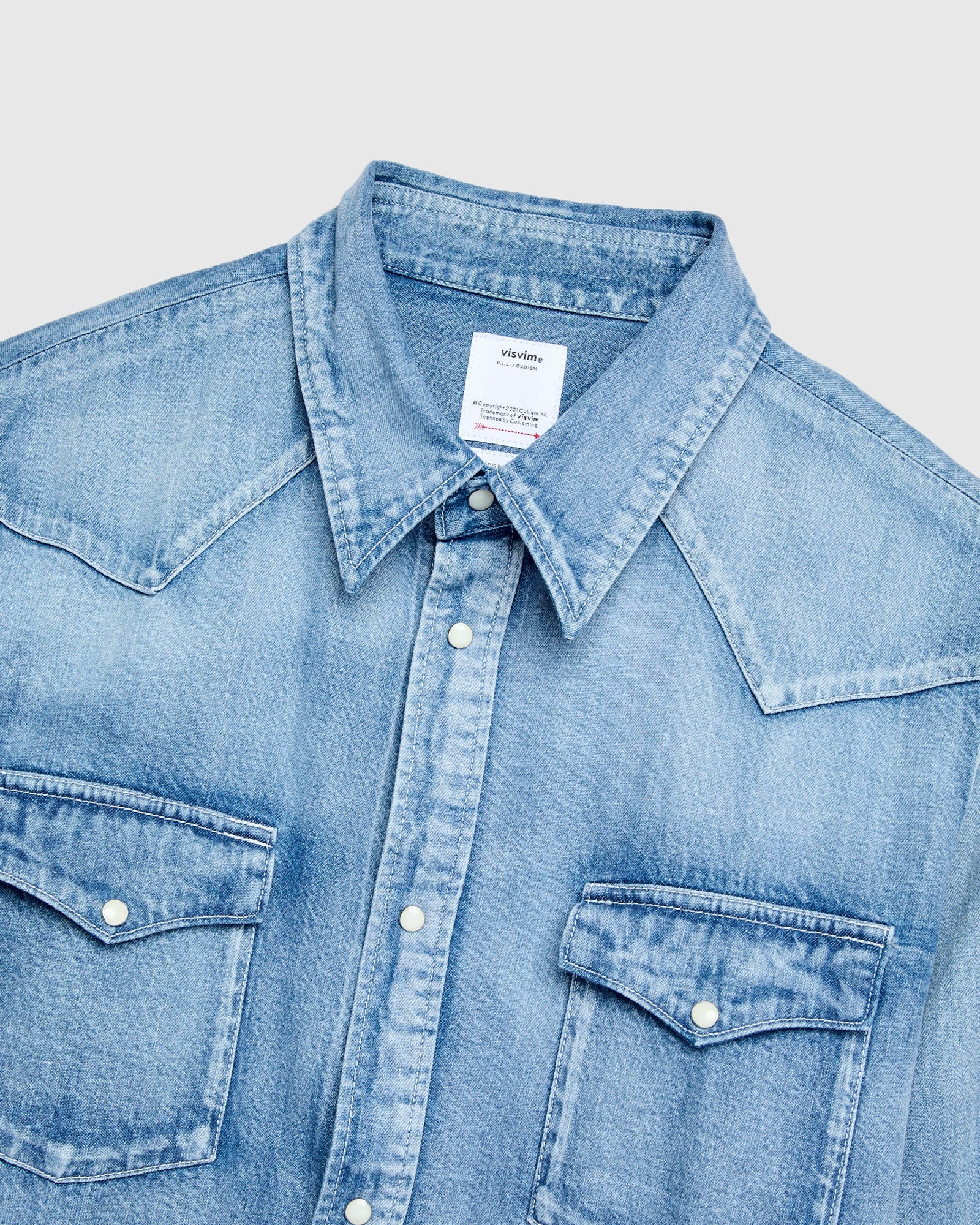 Social Sculpture Shirt Damaged in Light Indigo - 4
