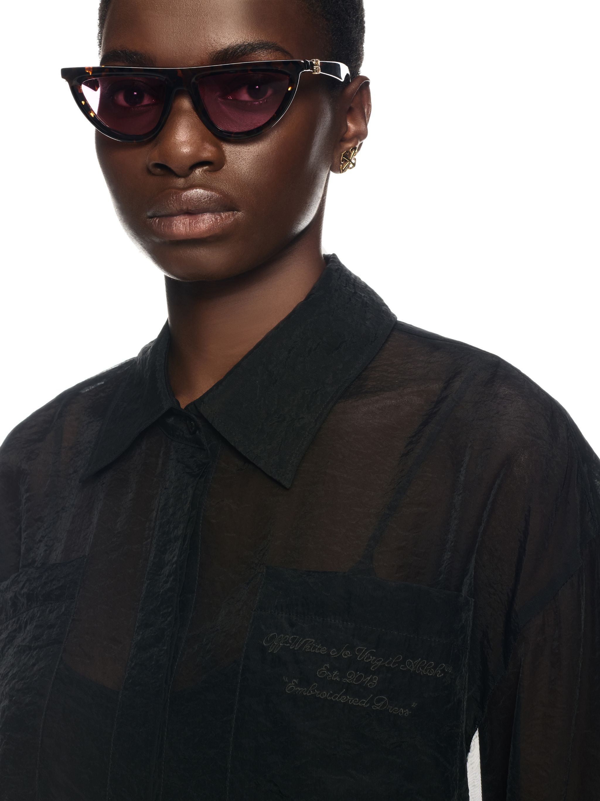 Black Organza Shirt Dress - 5