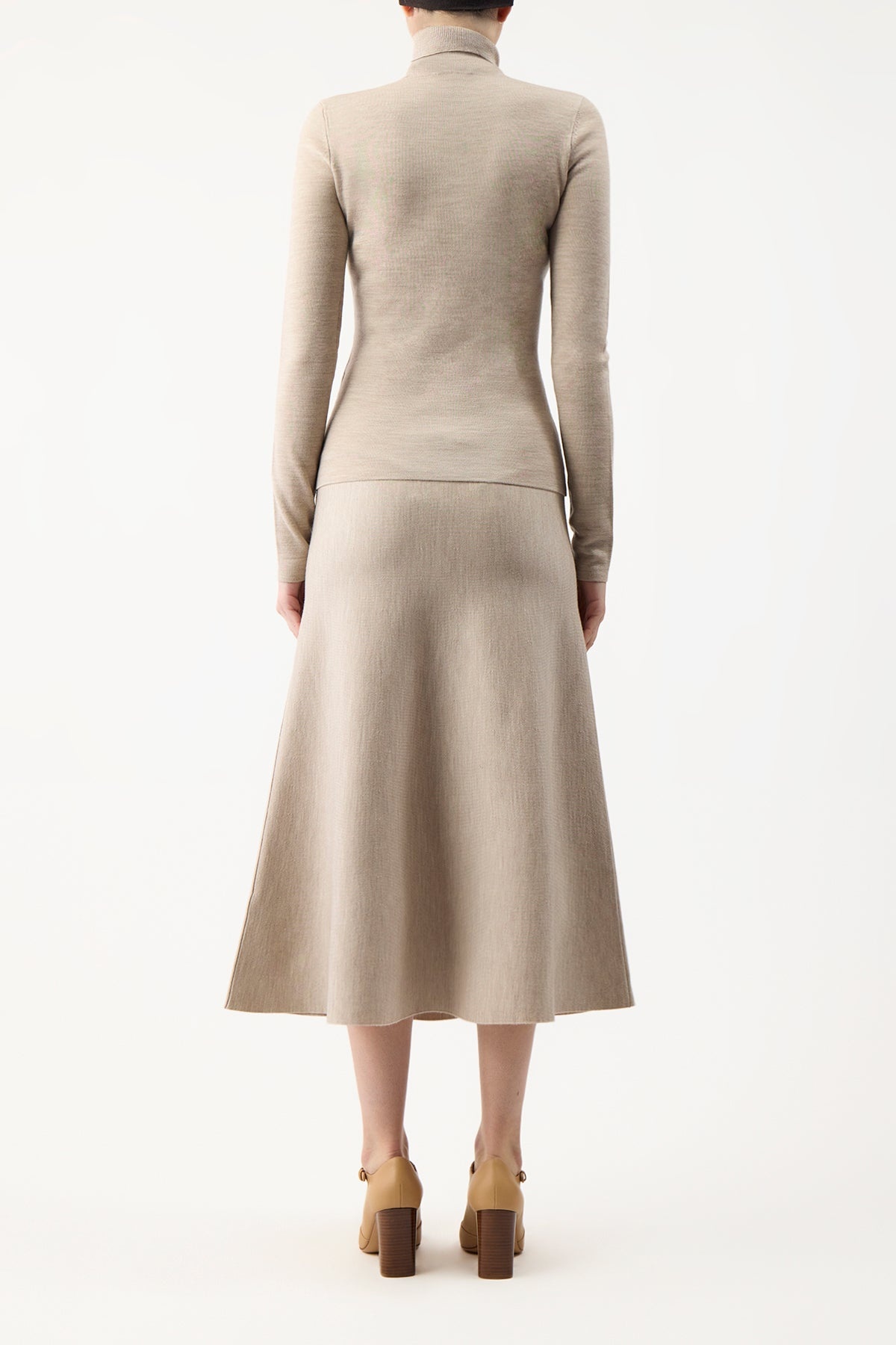 May Turtleneck in Oatmeal Cashmere Wool - 4