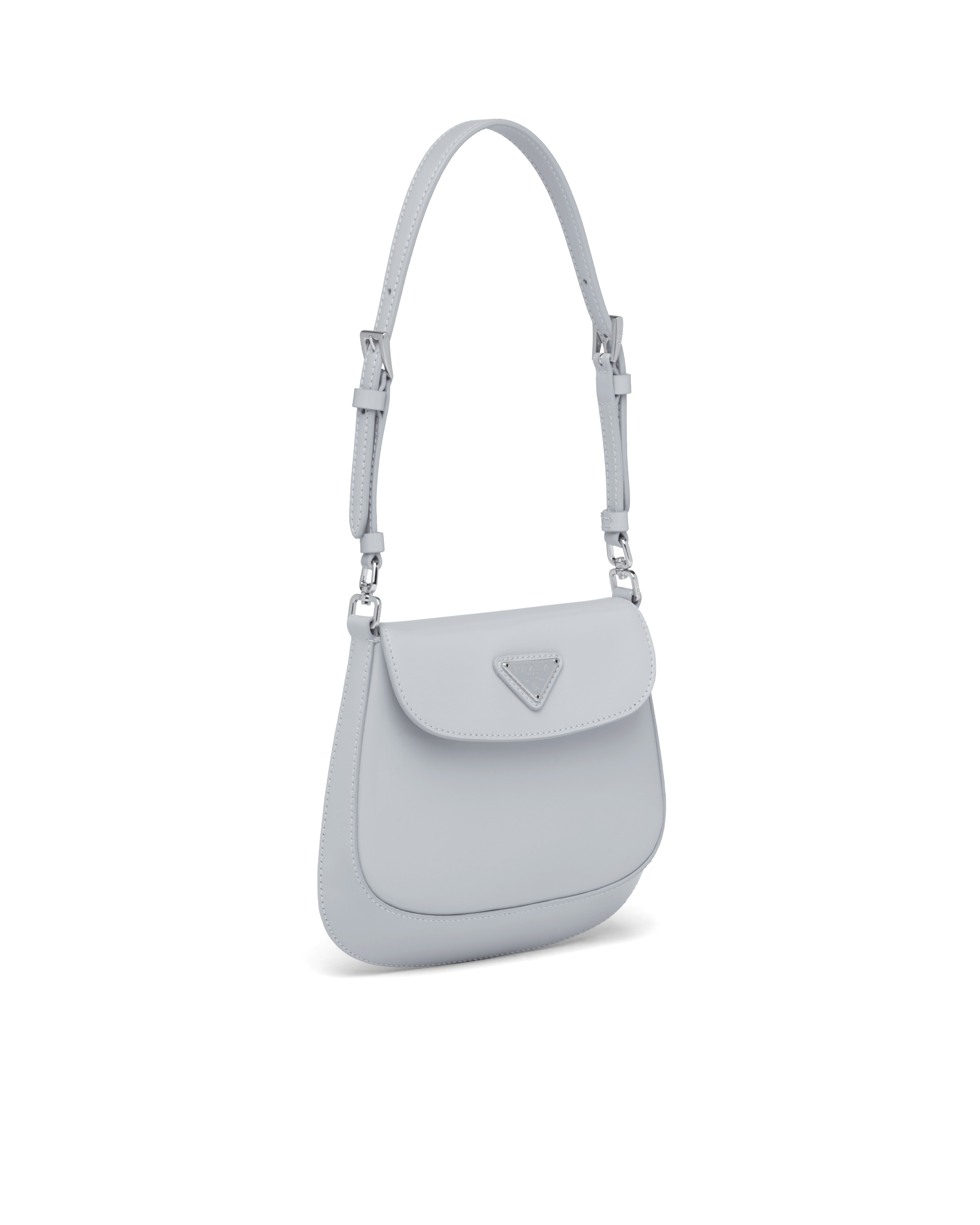 White Cleo flower-embossed leather shoulder bag