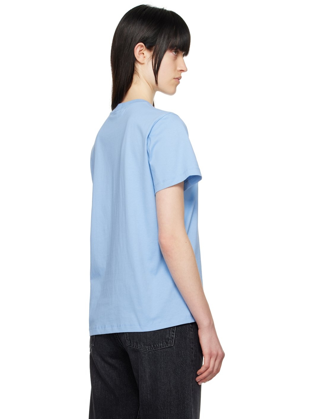 Blue Basic Jersey Tiger Relaxed T-shirt - 3