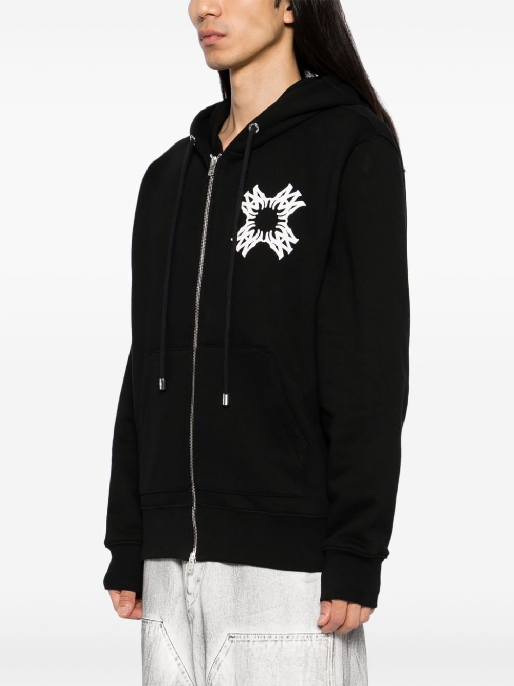 logo print hooded jacket - 3