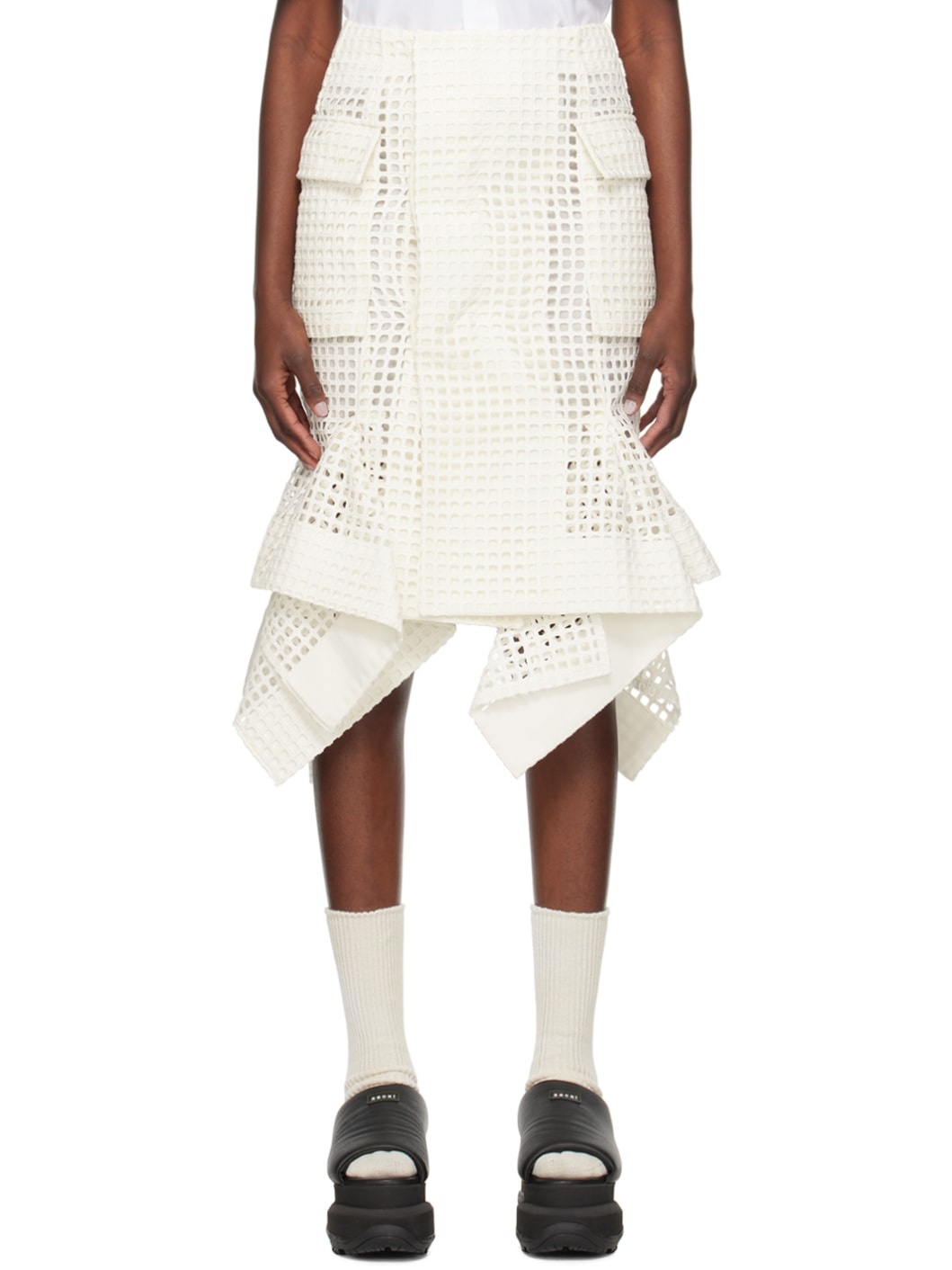 Off-White Handkerchief Midi Skirt - 1