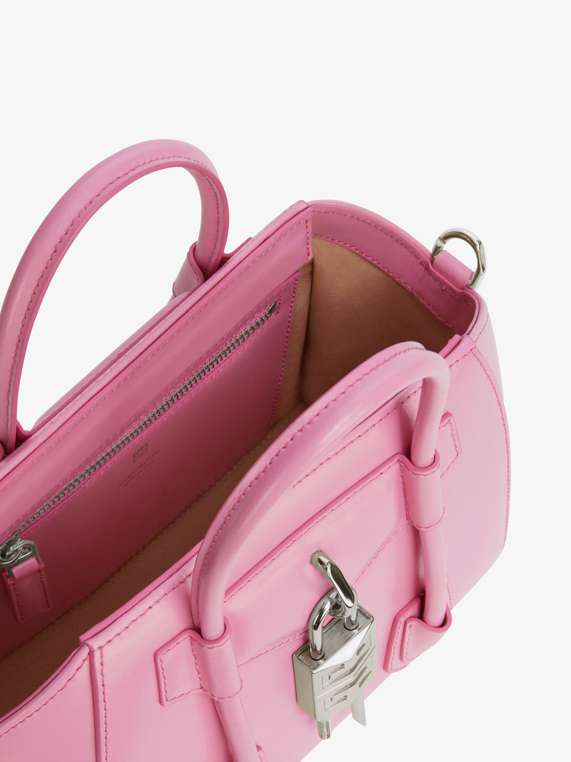 MINI ANTIGONA LOCK BAG IN BOX LEATHER 5