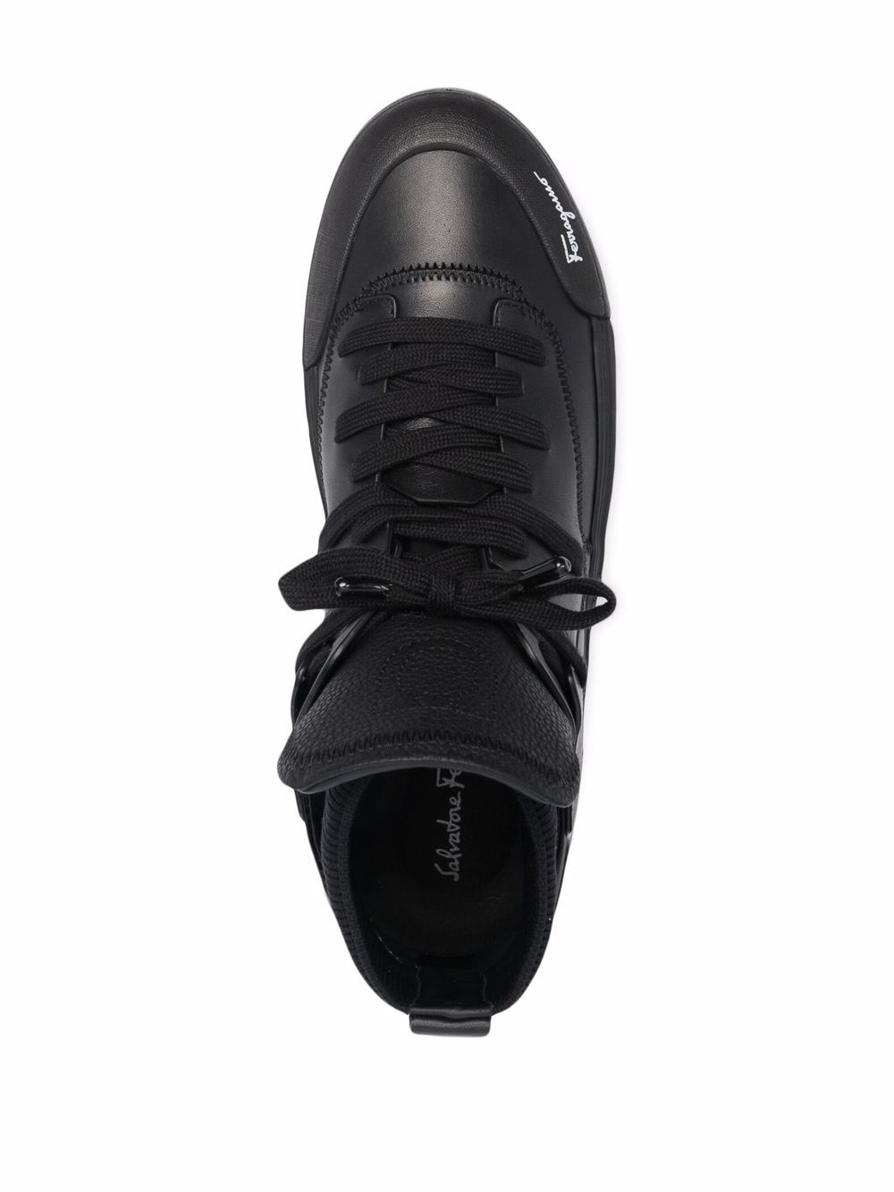 high-top leather sneakers - 4