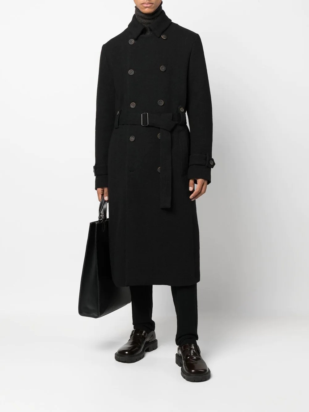 belted double-breasted trench coat - 2