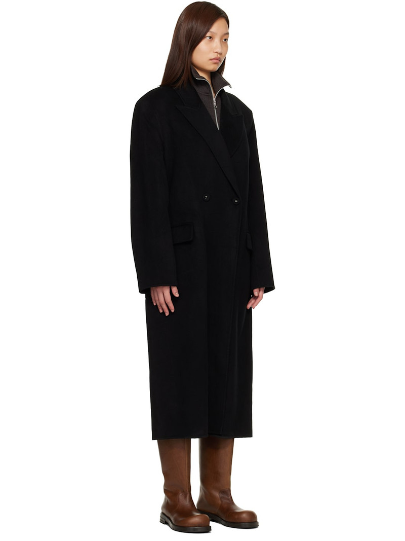 Black Double-Breasted Coat 2