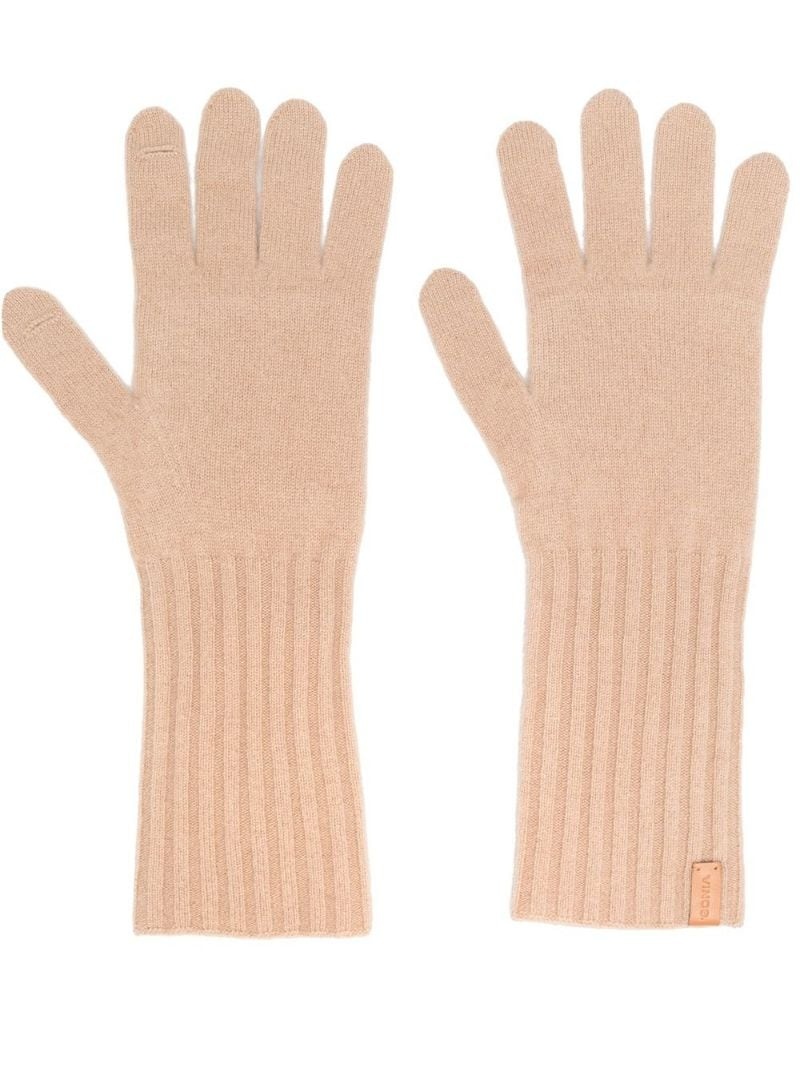 knitted cashmere gloves - 1