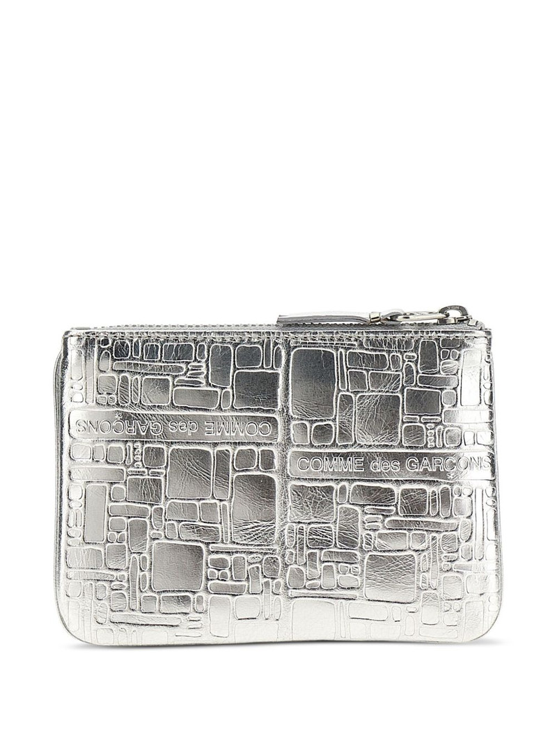 Comme Des Garçons logo-embossed leather purse outlook