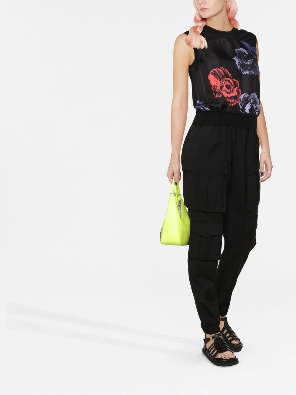 floral-print sleeveless top - 2