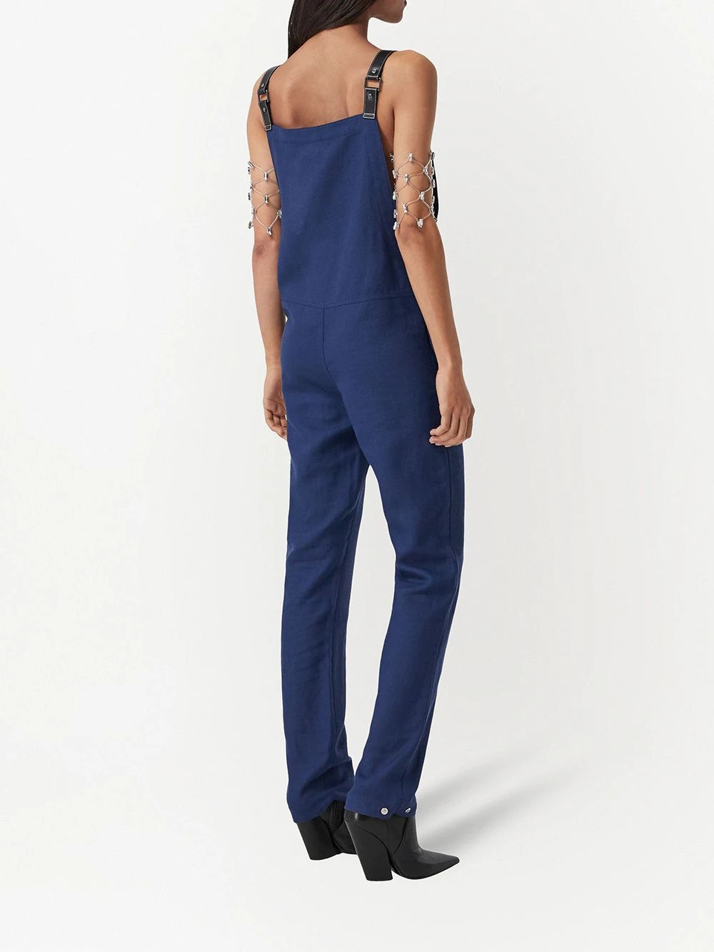 square-neck slim-cut dungarees - 6