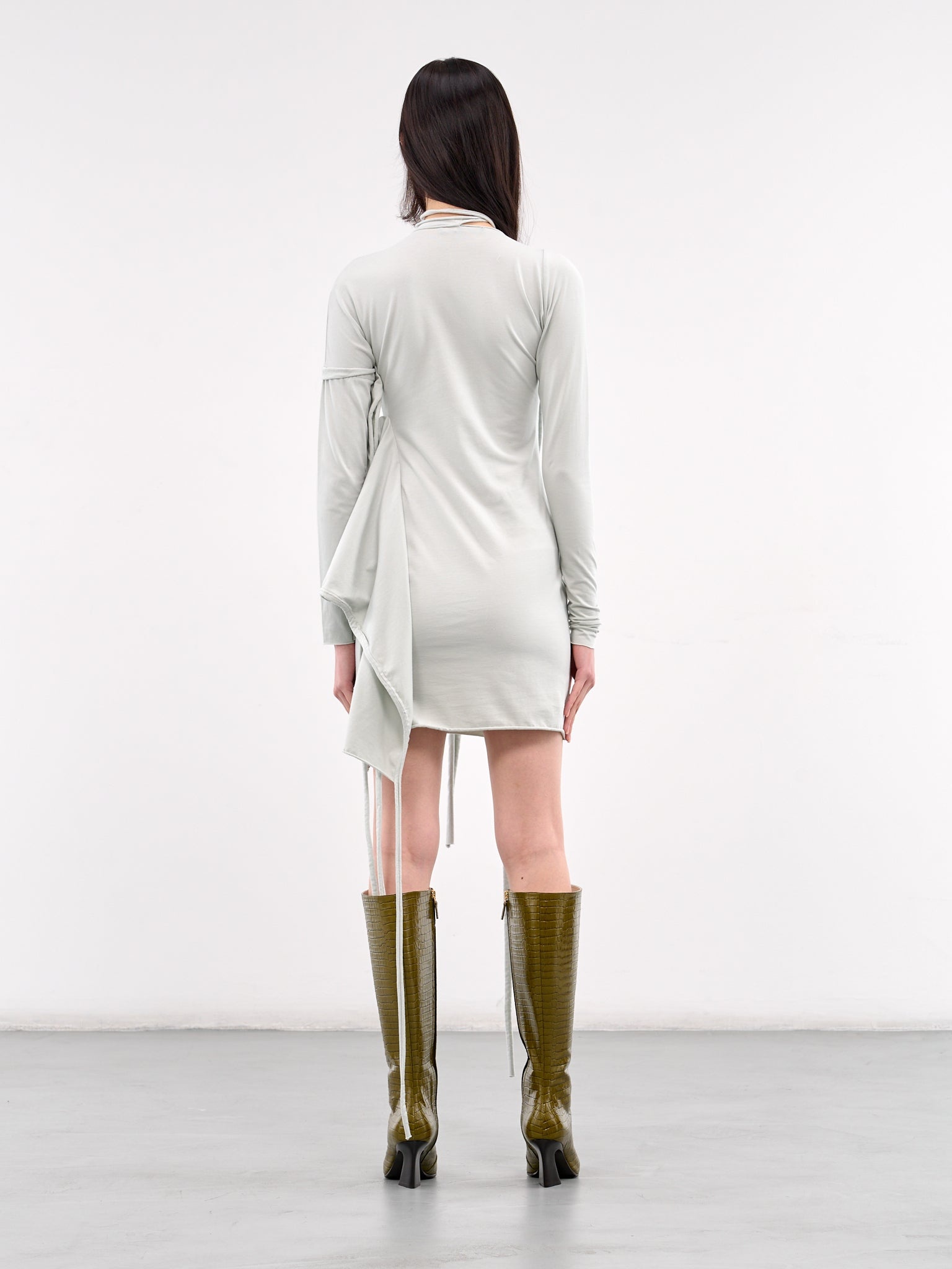 Deconstructed Long Sleeve Mini Dress - 3