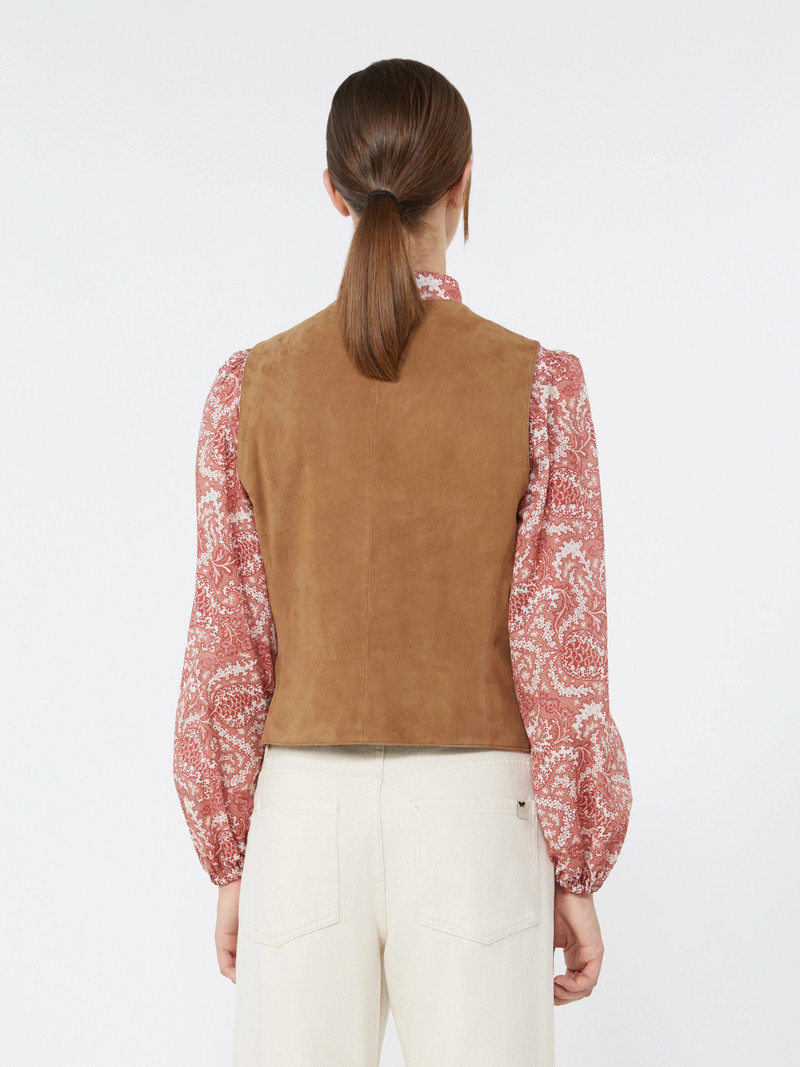 VETUSTA Suede waistcoat - BROWN 4