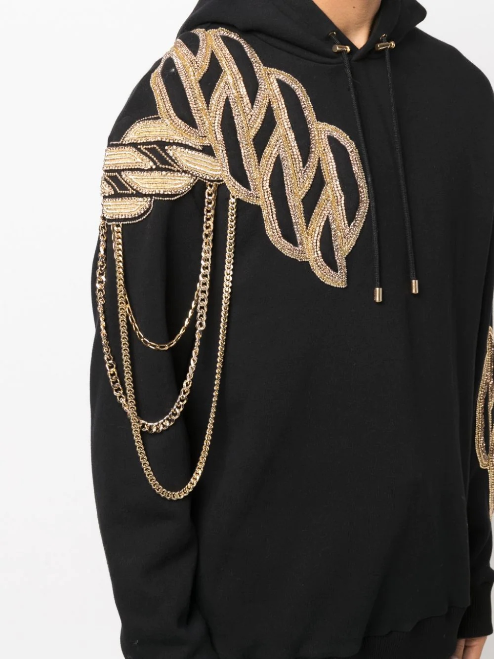 rhinestone-embellished cotton hoodie - 5