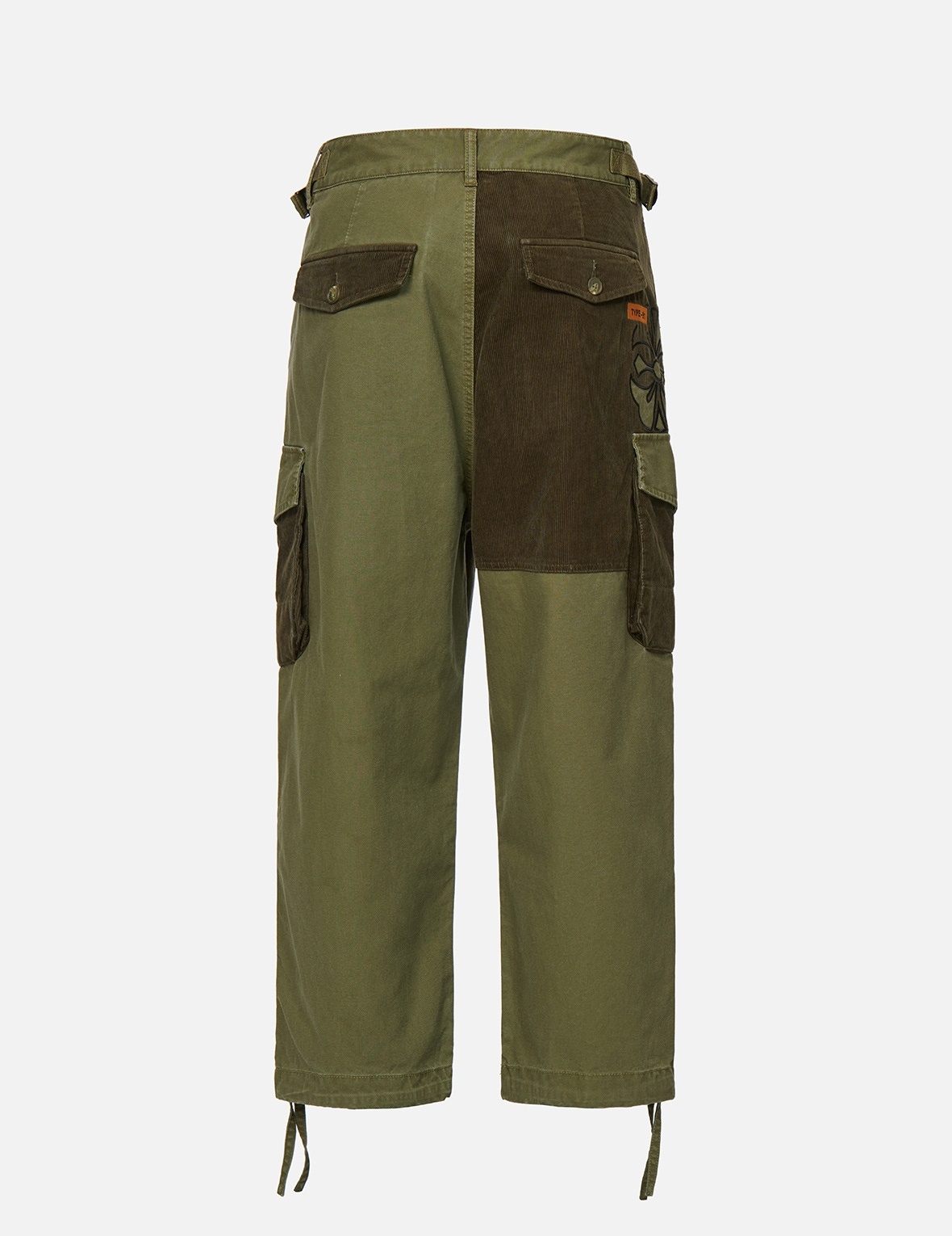 KAMON APPLIQUÉ FABRIC BLOCKING CARGO PANTS - 2