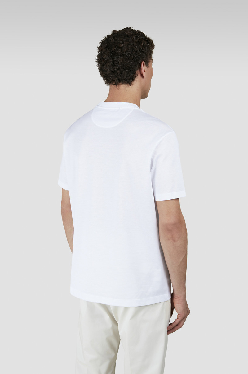 SILVER T-SHIRT IN FINE PIQUÉ COTTON WITH EMBROIDERY 3