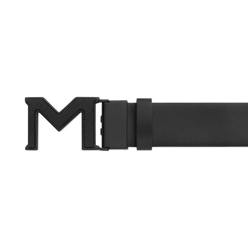 M buckle Extreme 3.0 black/plain black 35 mm reversible leather belt 4