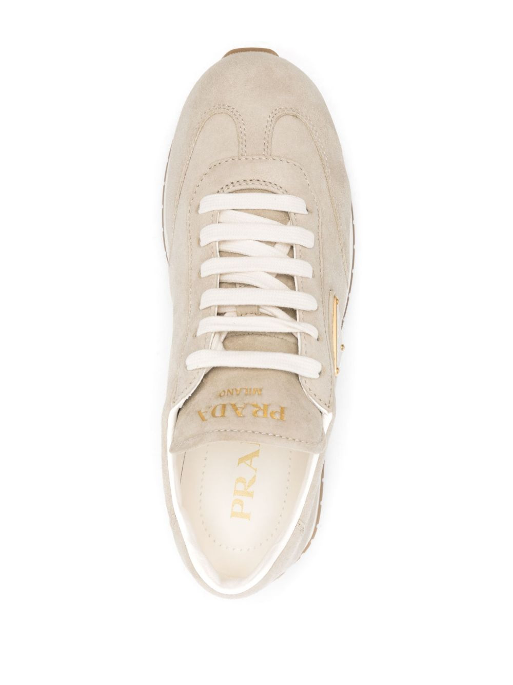 triangle-logo suede sneakers - 4