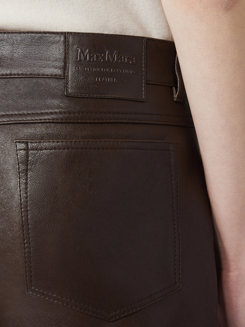 VIOLINO Nappa leather trousers - DARK BROWN 5