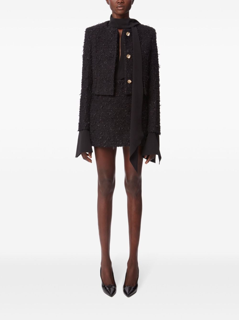 frayed tweed crop jacket - 2