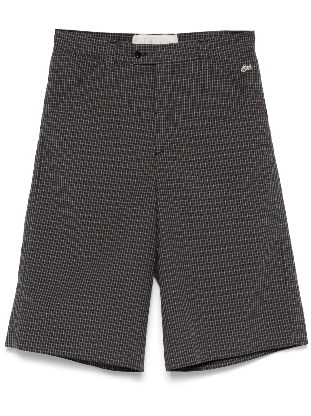 Unisex Tailored Mini Plaid Shorts - 1