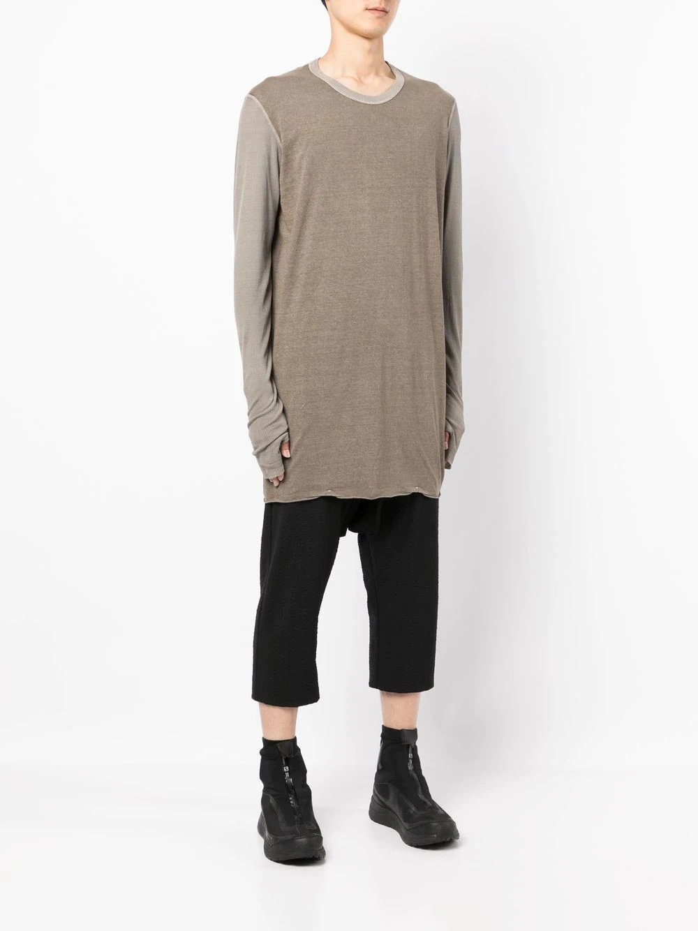 two-tone long-sleeve T-shirt - 3