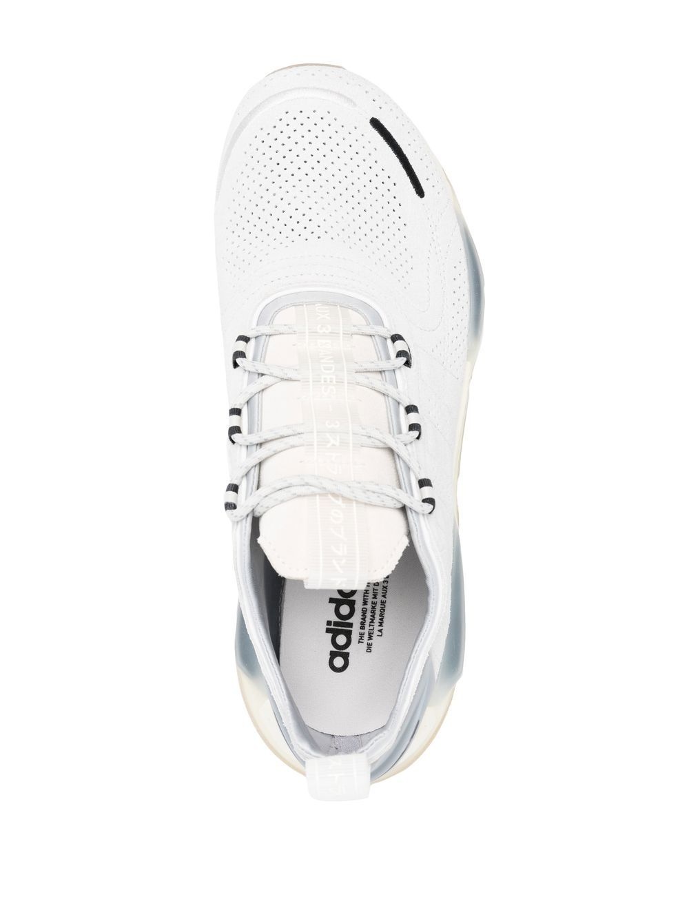 low-top perforated suede sneakers - 4