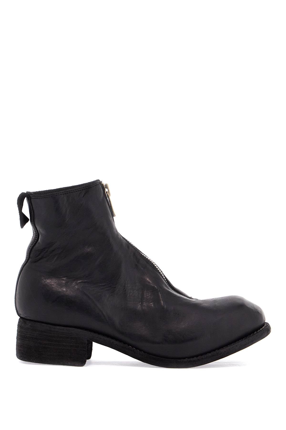 Guidi Unisex Leather Boots In Black Horse And Calfskin With Metal Zip Women - 1