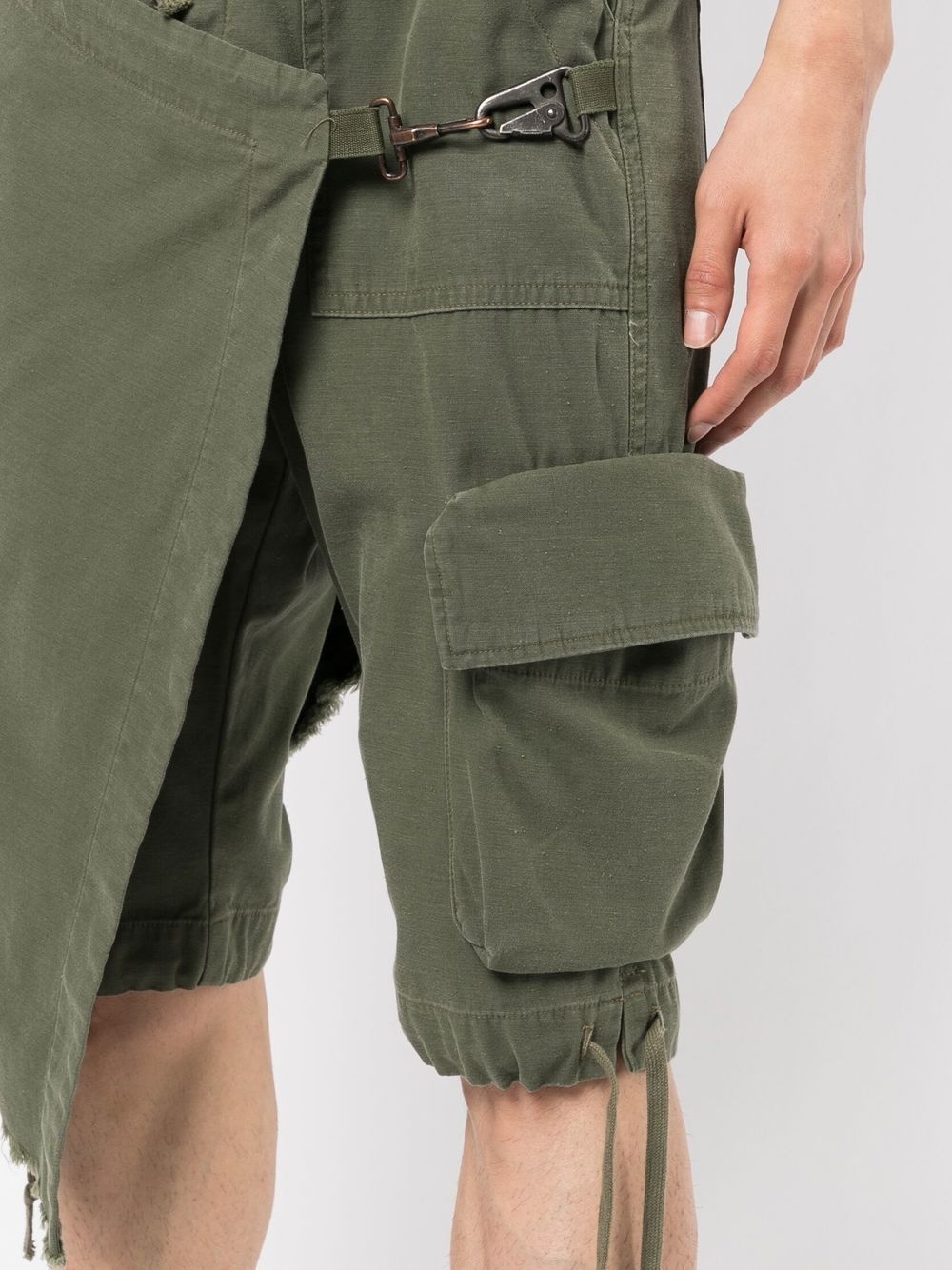 cotton cargo-wrap shorts - 5