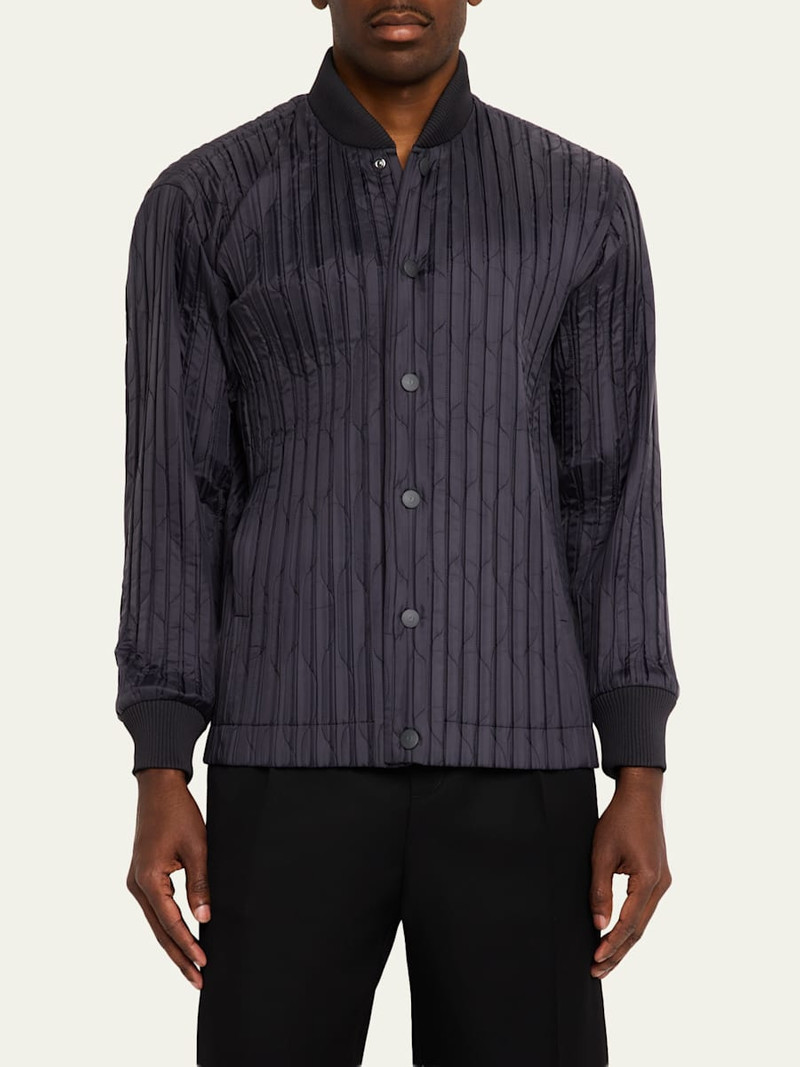 Men's Padded Pleats Bomber Jacket 4