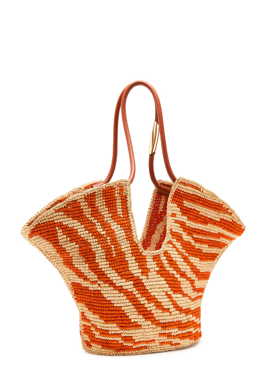 Zimmermann Goldentime Zebra Raffia Tote - 2