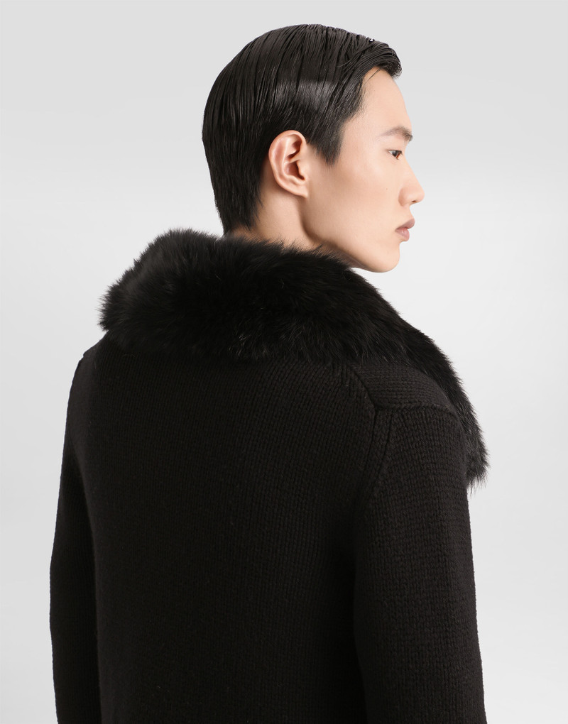 Wool jacket with fur-effect collar 5