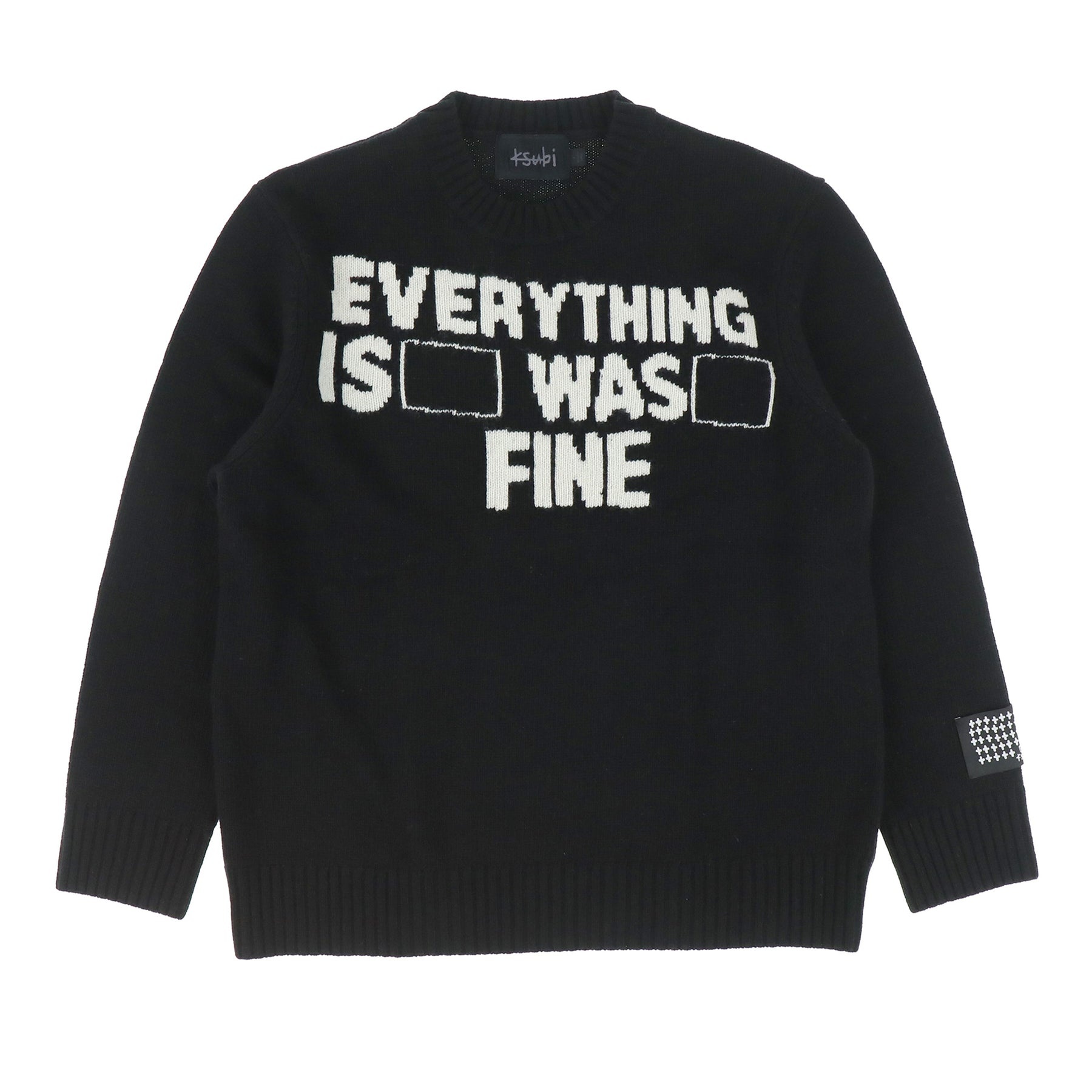 IM FINE KNIT CREW / BLK - 1