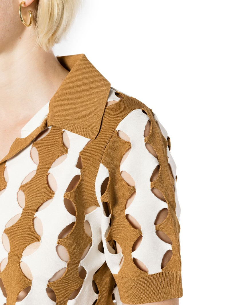 cut-out polo-collar T-shirt 5