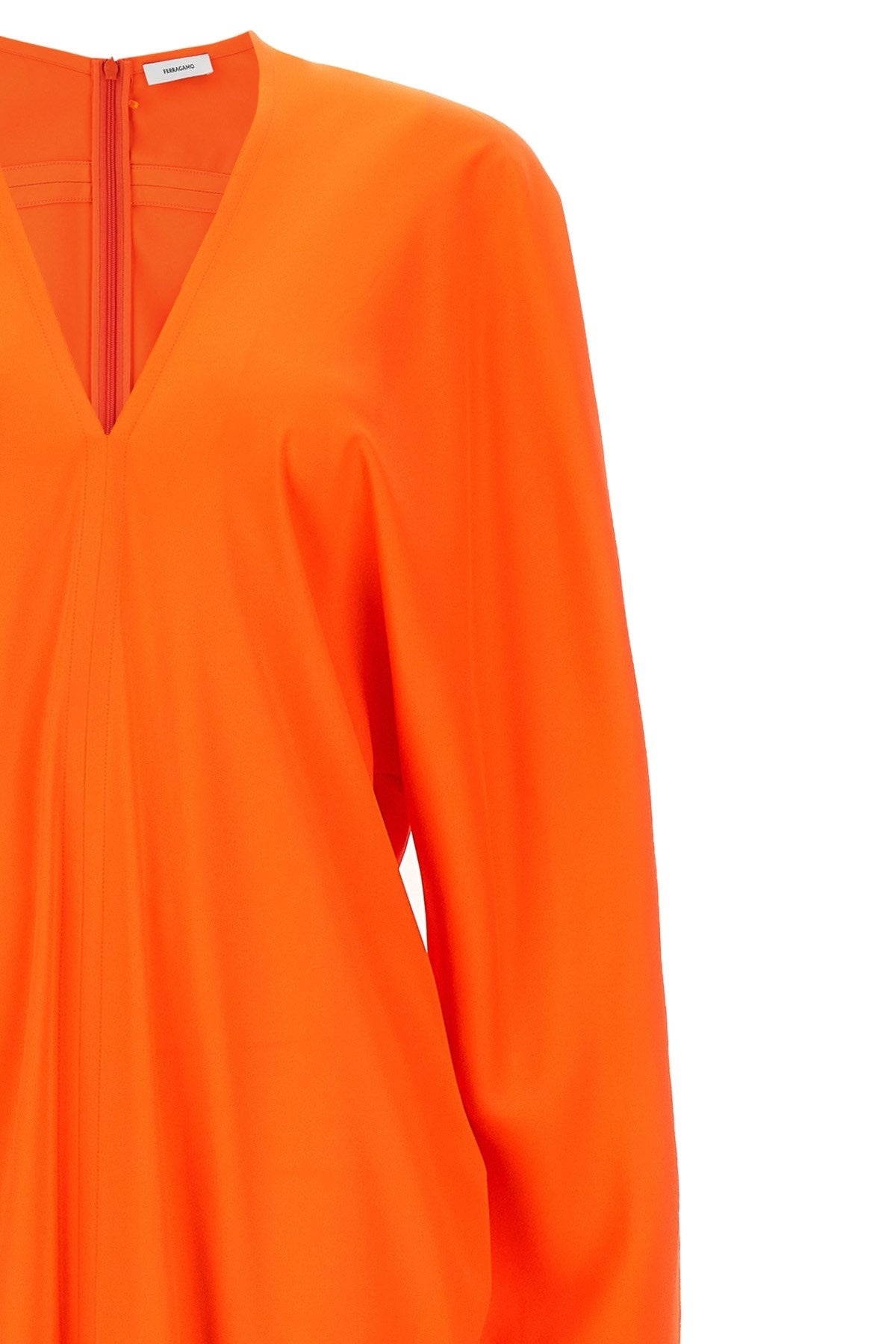 ワンピース FERRAGAMO SS24 Kimono long sleeve dress (770483 MANDARIN) FERRAGAMO Ferragamo Women Kimono Long Sleeve Dress