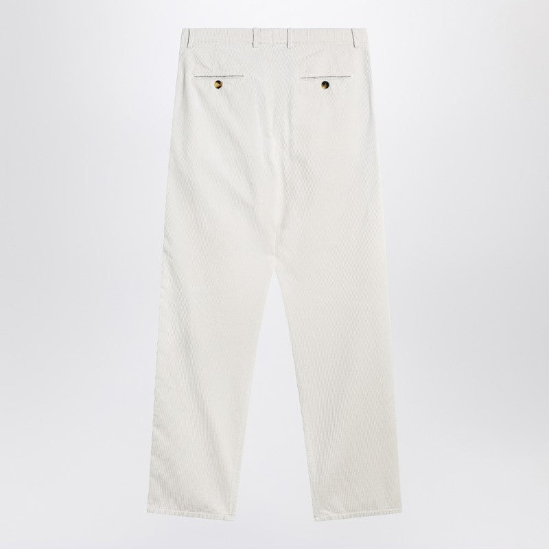 Brunello Cucinelli White Corduroy Pants Men - 2