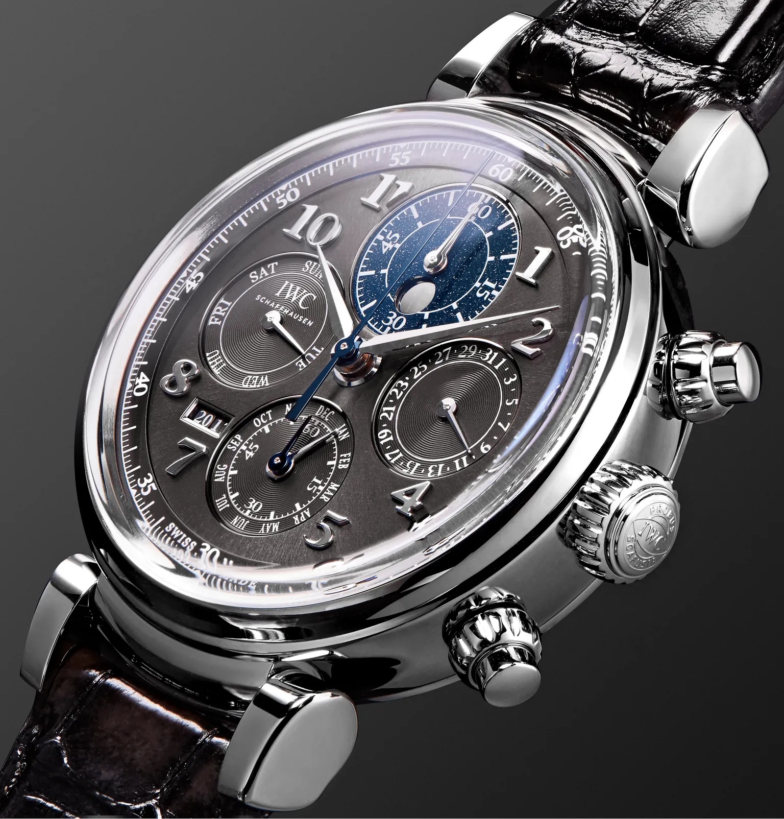 Da Vinci Perpetual Calendar Chronograph 43mm Stainless Steel and Alligator Watch, Ref. No. IW392103 - 4