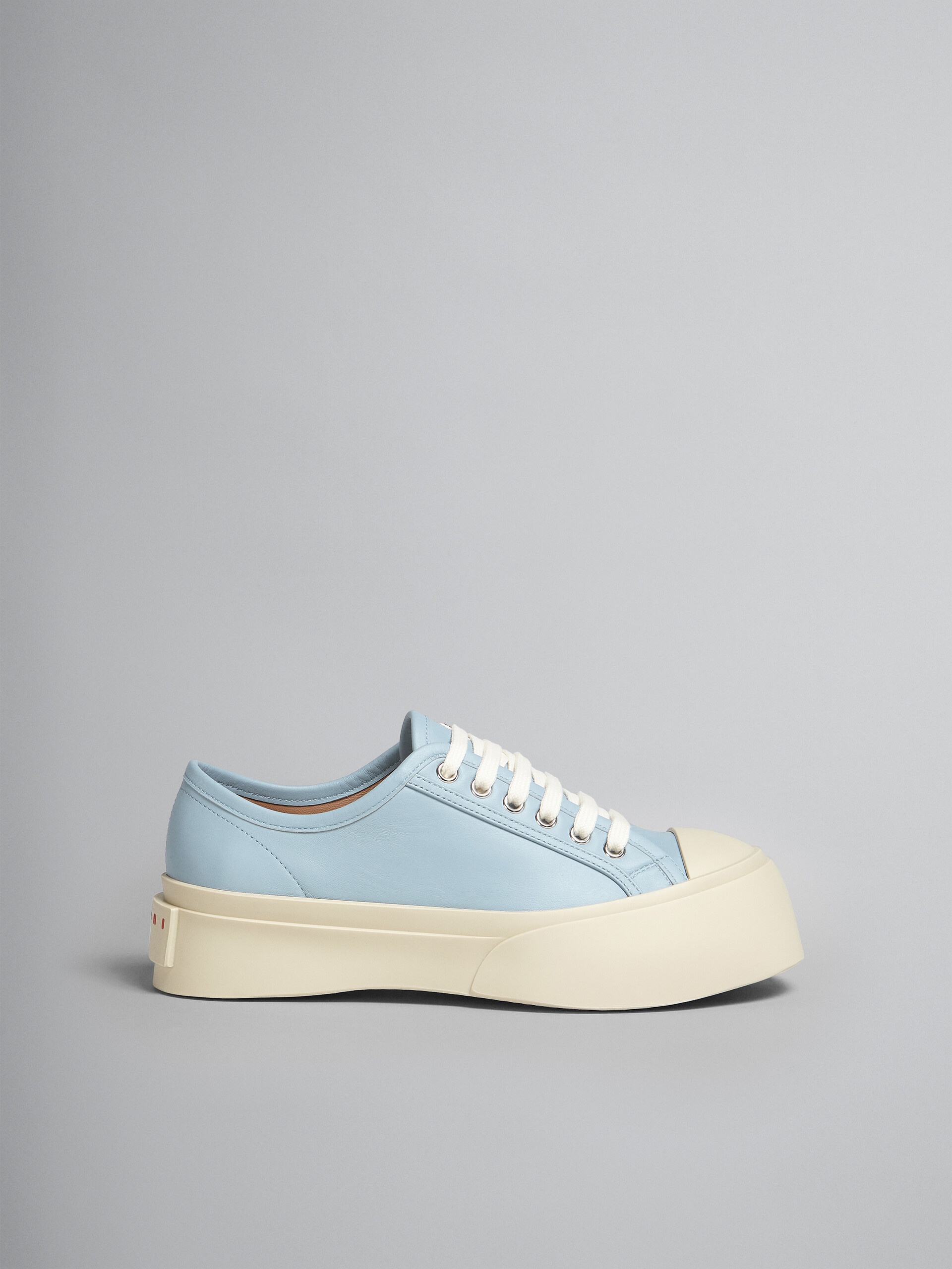 LIGHT BLUE NAPPA LEATHER PABLO LACE-UP SNEAKER - 1