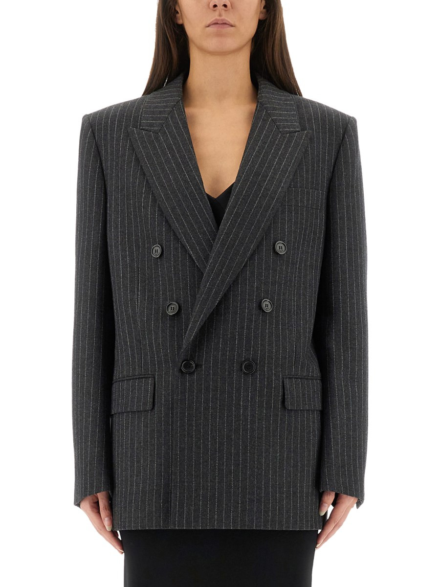 CASSANDRE STRIPED DOUBLE-BREASTED JACKET - 1