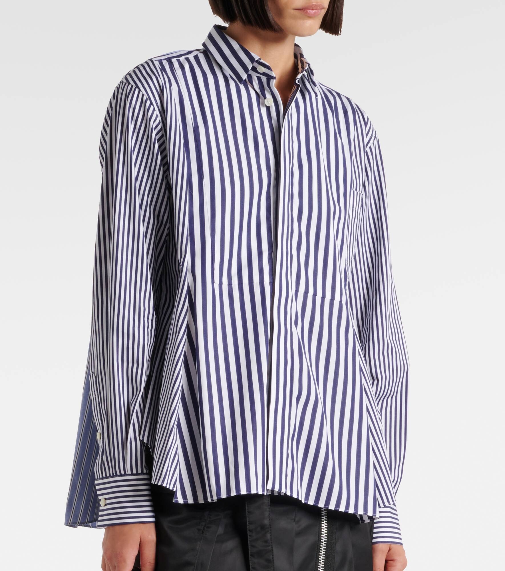 Striped peplum cotton shirt - 7