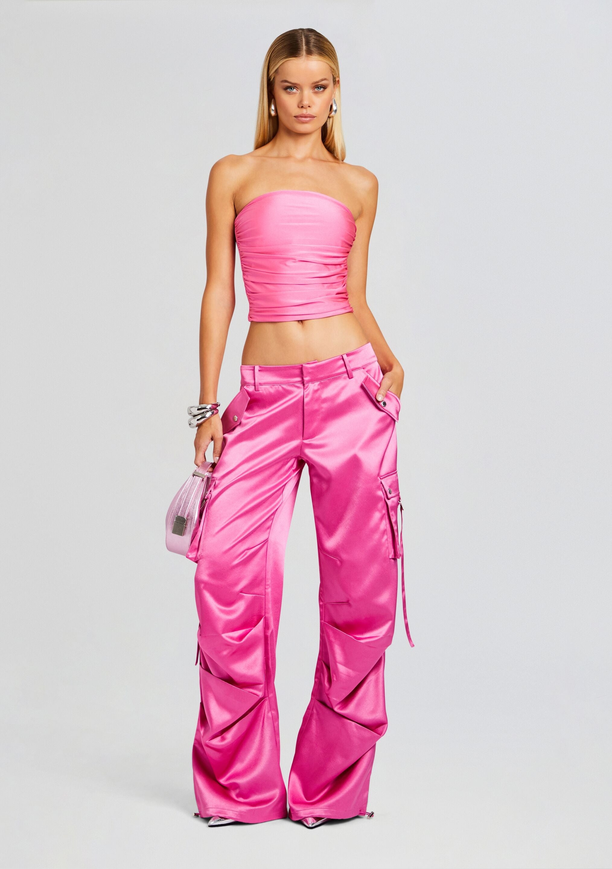 LAI SATIN CARGO PANT - 5