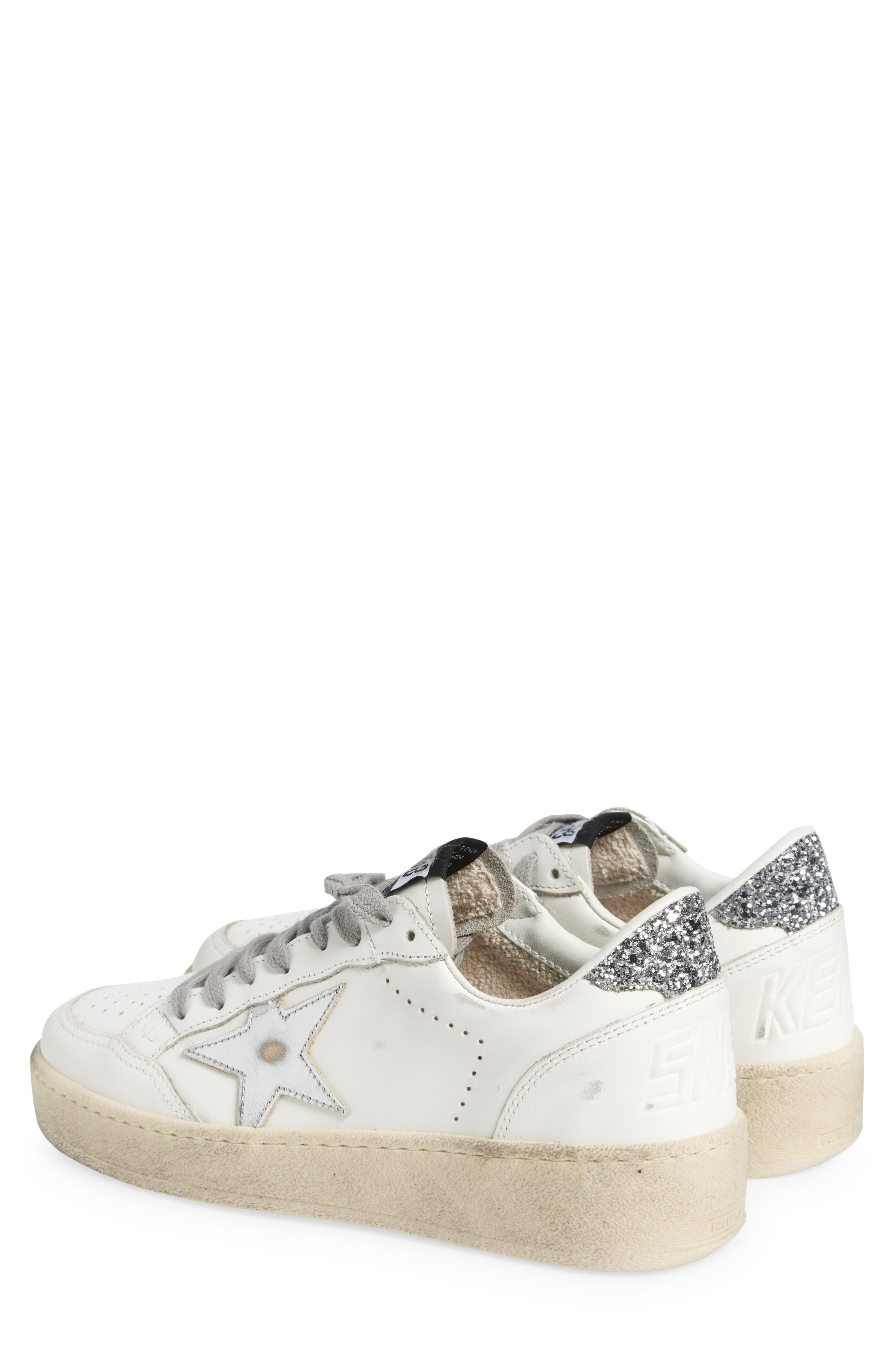Golden Goose Ball Star 2 Low Top Sneaker in White/Silver at Nordstrom - 2