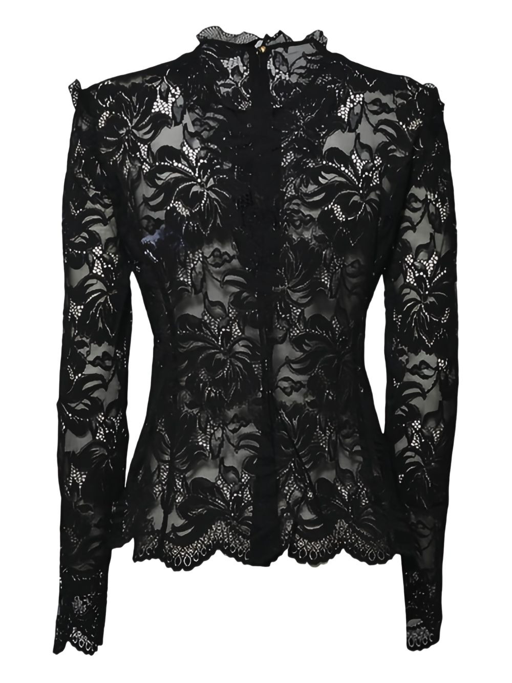 floral lace high-neck top - 2