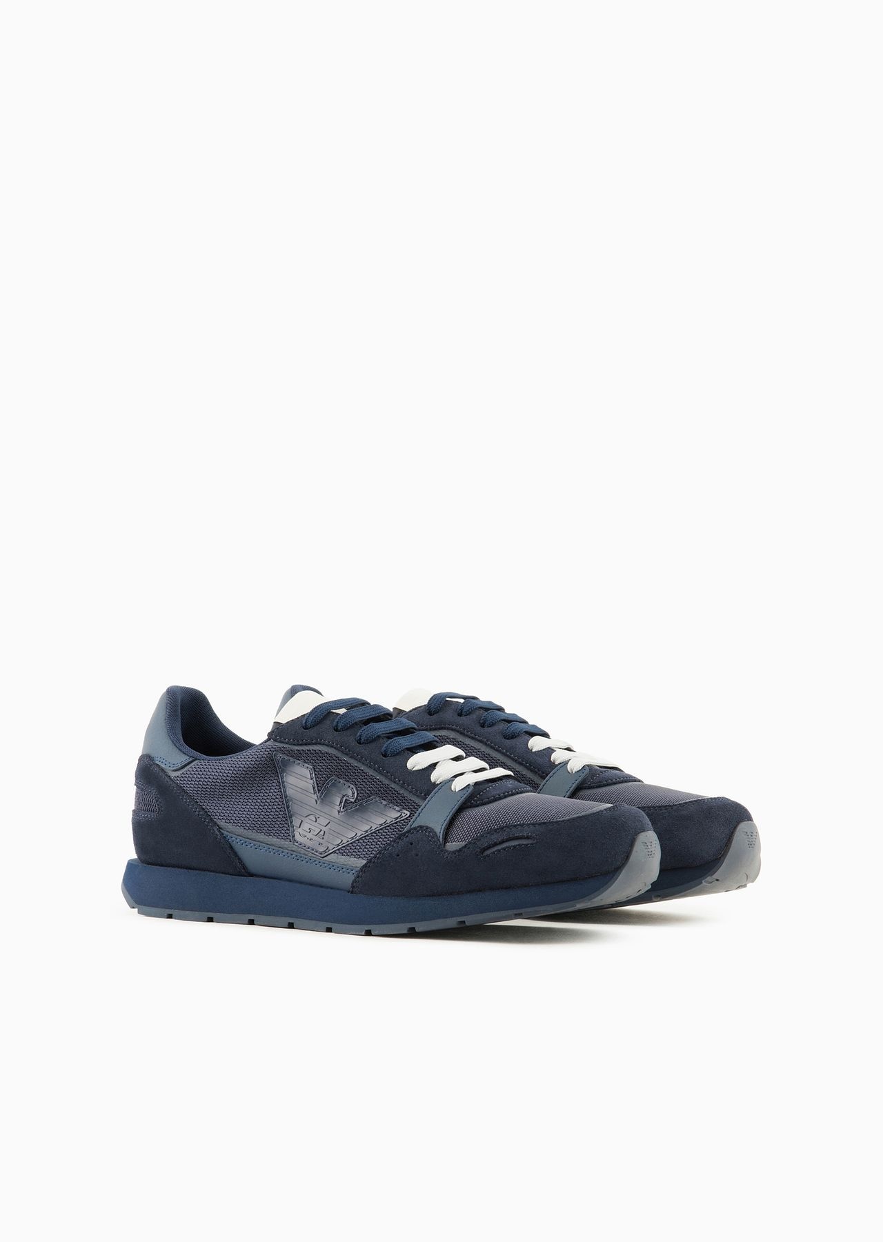 Mesh sneakers with suede details and eagle patch - 3